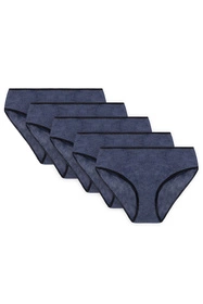 Vivisence 4016 5-pack Majtki figi, gumka czarna: granat