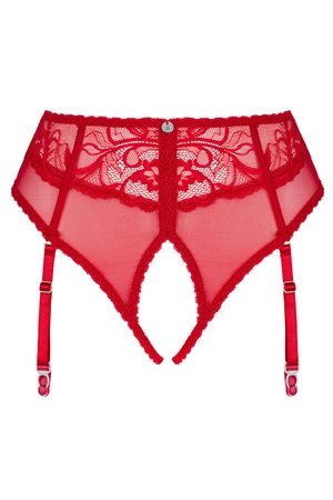 Obsessive Dagmarie garter panties Majtki figi otwarte z pasem, czerwony