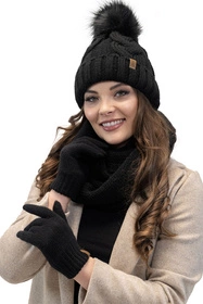 Vivisence 7014R Rękawiczki dzianinowe, czarny