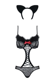 Obsessive Gepardina Nocna sexy kostium, czarny