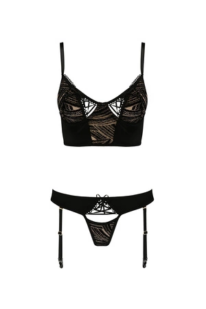 Casmir Lara set Nocna komplet biustonosz + stringi, black