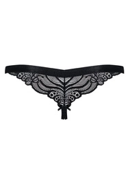 Obsessive 828-THC-1 Majtki stringi otwarte, czarny
