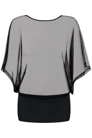 Obsessive Punker dress Nocna komplet koszulka + stringi, czarny