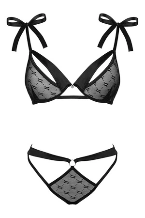 Obsessive Obsessivia set Nocna komplet biustonosz + figi, czarny