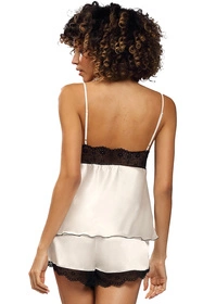 Dkaren Ola Nocna komplet koszulka + szorty, jasny ecru