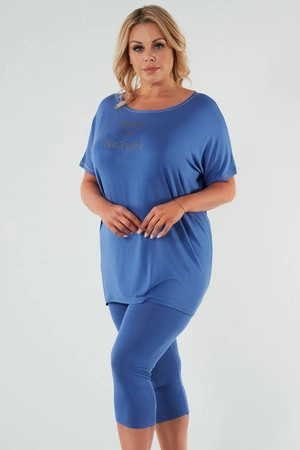 Italian Fashion Natura kr.r. sp.3/4 Nocna piżama, niebieski