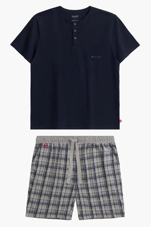 Atlantic NMP-380 Nocna piżama, granat/szary