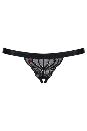 Obsessive 828-THC-1 Majtki stringi otwarte, czarny