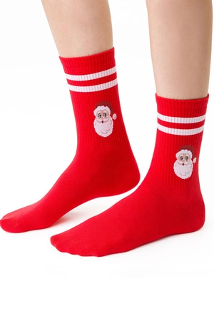 Steven Merry Christmas 136 Skarpety za kostkę, czerwony-mikołaj