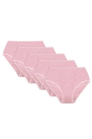 Vivisence 4017 5-pack Majtki wysokie figi, gumka różowa: różowy