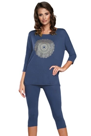 Italian Fashion Mandala r.3/4 sp.3/4 Nocna piżama, granat