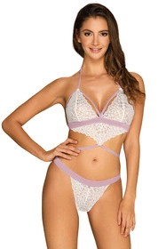 Obsessive Lilyanne teddy Body sexy, biały