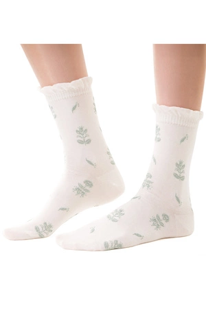 Steven 017 Planeta Ziemia Skarpety za kostkę, ecru 034