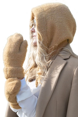 Vivisence 7205 Rękawiczki dzianinowe z 1 palcem, karmelowy