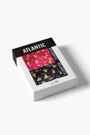 Atlantic 2MHH-007 2-pack Majtki bokserki, granat/róż