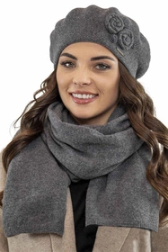 Vivisence 7037 Nakrycie głowy beret, ciemnoszary