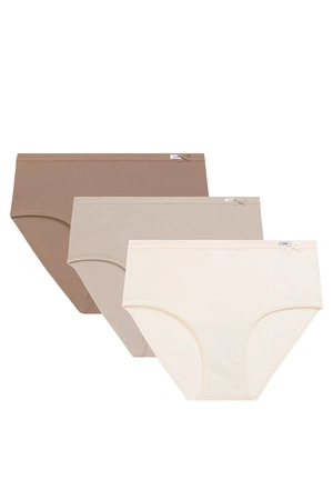 Atlantic 3CLP-004B 3-pack Majtki figi, ecru/beżowy/beżowy ciemny