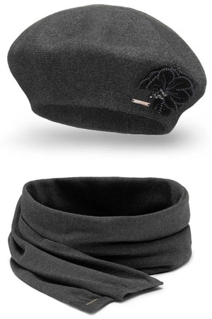 Vivisence 7036Kmpl Komplet beret+szalik, ciemnoszary