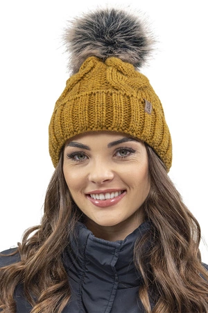 Vivisence 7014 Kmpl+R Komplet czapka+komin+rękawiczki, ciemny żółty