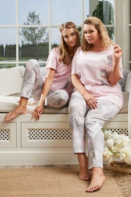 Italian Fashion Dracena kr.r. dł.sp. Nocna piżama, róż/druk