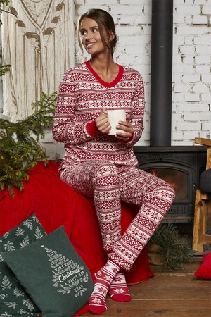 Italian Fashion Alaska dł.r. dł.sp. Nocna piżama, druk/czerwony