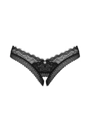 Obsessive Medilla crotchless thong Majtki stringi otwarte, czarny