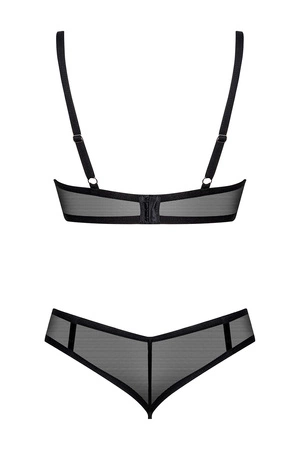 Obsessive Glandez 2-pcs set Nocna komplet biustonosz + stringi, czarny