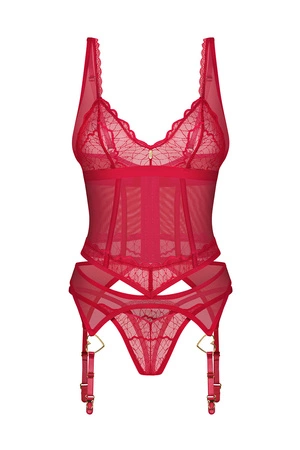 Obsessive Cupide Desir corset Gorset sexy, red