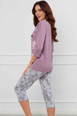 Italian Fashion Ibena r.3/4 sp.3/4 Nocna piżama, wrzos/druk