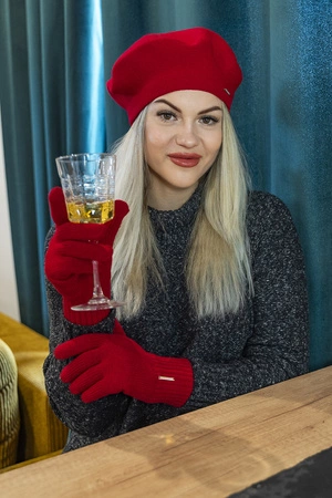 Vivisence 7202 Rękawiczki dzianinowe, czerwony