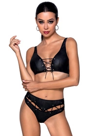 Passion Francesca set Nocna komplet biustonosz + stringi, black