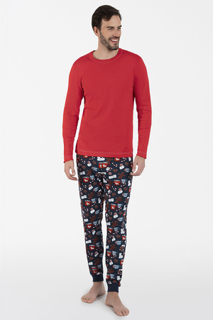 Italian Fashion Rojas d�.r. d�.sp. Nocna pi�ama, czerwony/druk