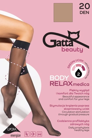Gatta Relaxmedica 20 DEN Wyrób pończoszniczy podkolanówki, daino