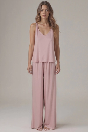 Vivisence 2046 Nocna komplet top + spodnie, różowy