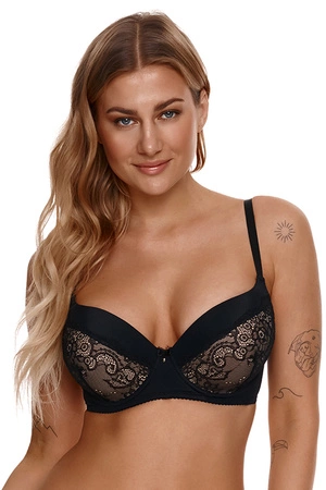 Lupo 2314 Biustonosz push-up, czarno-beżowy