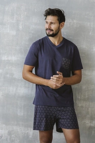 Italian Fashion Diaz kr.r. kr.sp. Nocna piżama, granat/druk