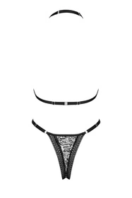 Obsessive Xenita set Nocna komplet biustonosz + stringi, czarny