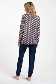 Italian Fashion Milda dł.r. dł.sp. Nocna piżama, druk/granat