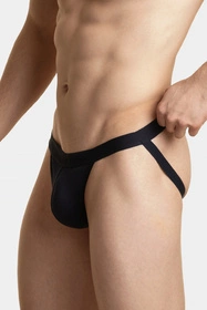 Atlantic MP-1571 Jock strap Majtki slipy otwarte, granatowy