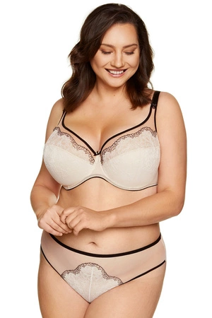 Gorteks Dione/F Majtki figi, kremowo-czarny