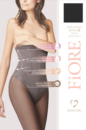Fiore High Waist Bikini 40 den M5219 Wyr�b po�czoszniczy rajstopy, black