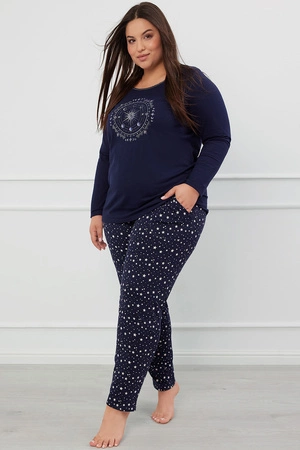 Italian Fashion Arugia dł.r. dł.sp. Nocna piżama, granat/druk