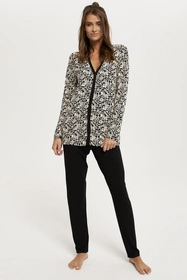 Italian Fashion Abisynia dł.r. dł.sp. Nocna piżama, druk/czarny