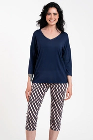 Italian Fashion Milda r.3/4 sp.3/4 Nocna piżama, granat/druk
