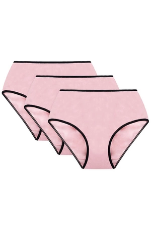 Vivisence 4017 3-pack Majtki wysokie figi, gumka czarna: róż