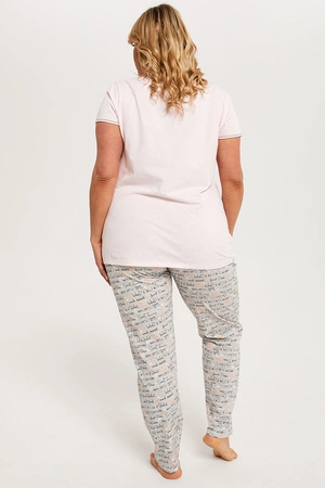 Italian Fashion Karla kr.r. dł.sp. Nocna piżama, łosoś/druk