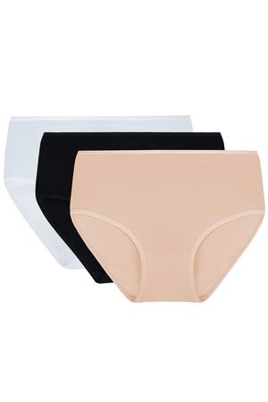 Vivisence 4001 3-pack Majtki figi, bia�y/czarny/be�owy