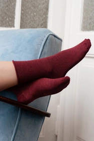 Steven 083 z kaszmirem Skarpety za kostkę, melanż bordo