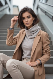 Vivisence 7109 Szalik lub apaszka komin, szary jasny