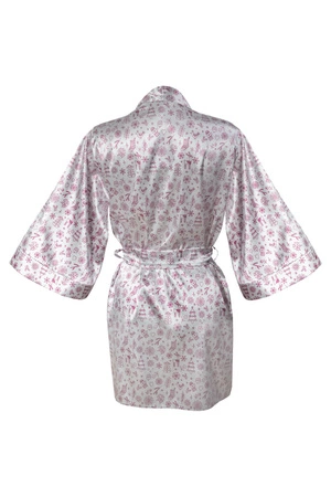 Dkaren DK-P-013 Nocna peniuar, ecru-wzór